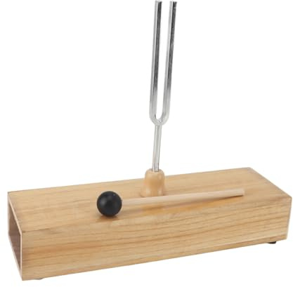 Ouitble Diapason 256Hz Avec Boîte De Résonance En Bois Et Ensemble De Fourchettes Sonores De Marteau Pour la Méditation D'expérience Acoustique De Guérison