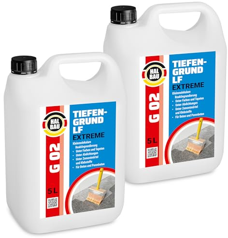 HALBAU Tiefengrund 10 L mit Kaliwasserglas, Silikatgrundierung für Innen | Aussen, Voranstrich für Beton, Farben, Tapeten G02
