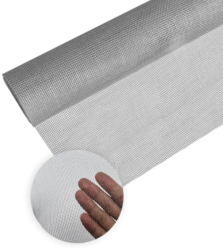 0XBIT Fiberglas Fliegengitter, 150 X 200 cm Graues Insektengitter Fenster, 17 Mesh Fliegengitter Rolle, Gute Sicht, für Schlafzimmer, Wohnzimmer und Küchentüren und Fenster