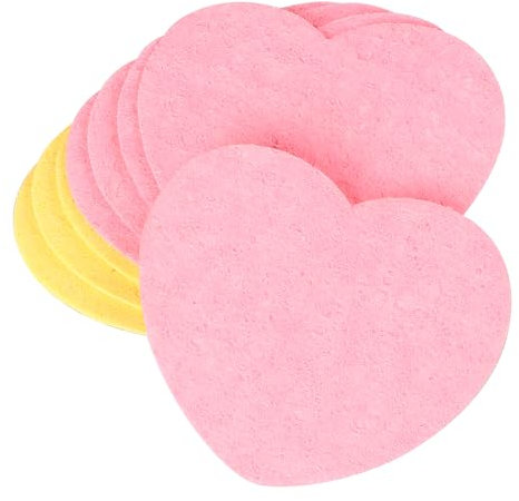 10 Heart Shaped Facial Sponges - Reusable Face Paint Sponges for Skincare Routine and Makeup Removal