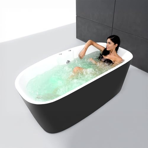 TAO Black Bulle - Bañera de hidromasaje en isla L. 170 x l. 80 cm, by SPALINA