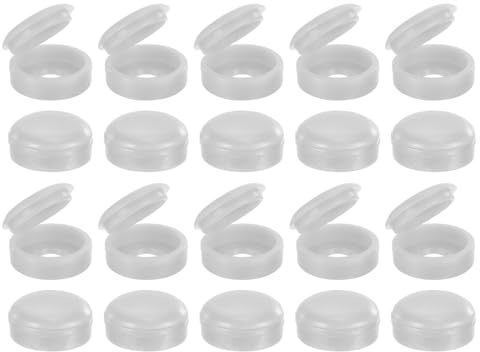 sourcing map 100Pcs Screw Caps, 6mm/0.24 ID Screw Snap Covers Washer Flip, PVC Hinged Screw Cover Caps for Covering Screw Heads(Light Grey)