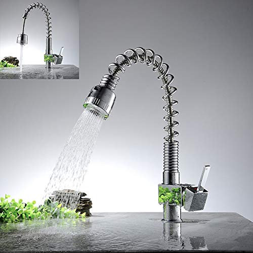 BLHKBAIKBN Kitchen Faucet Pull Out Deck Mounted e Brass Rubinetto Cucina Ottone Monocomando Thermostat Faucet Mixer Taps,A