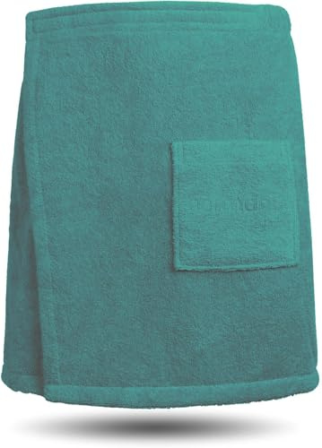 normani Herren Saunakilt aus 100% Bio-Baumwolle Saunatuch 160x50 cm Saunahandtuch für Männer Petrol 160 cm x 50 cm