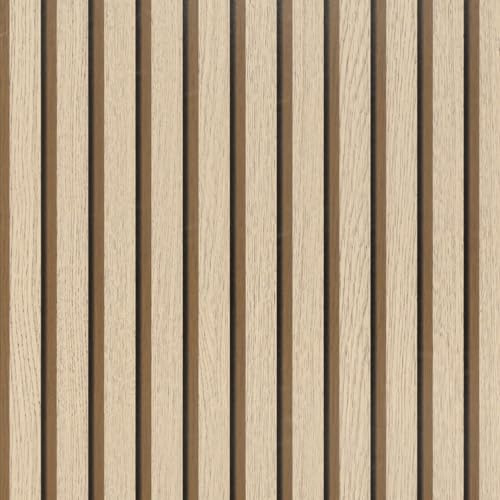Arthome Bois lattes Papier Peint Auto Adhésif Amovible Autocollant Film Papier 87cmx3m Vinyle Décoratif Papier Grain rayé Naturel Caillebotis Bois pour Meubles Facile Nettoyer(Marron)