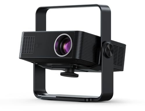 Yinker Beamer Mini Projector Auto Focus Smart Portable Projector mit 360° verstellbarem Ständer, 4K Unterstützung für Heimkino und Outdoor