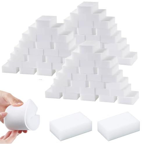 100-pcs-Radierschwämme zum Reinigen von Schlägerschaumschwammreinigungen Dicke und lang anhaltende weiße Schwämme Multifunktionaler Radierschwämme für Badewanne, Boden, Fußleiste, Schuhe, Taschen