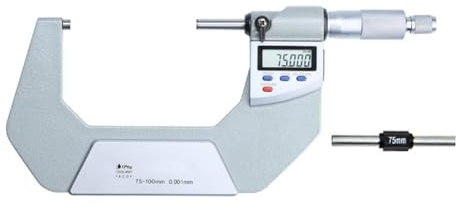 Suoumwa Micrómetro Digital con Pantalla Digital de 0,001 mm, Calibre Electrónico Digital Resistente Al Agua IP65 de 0 A 25 mm