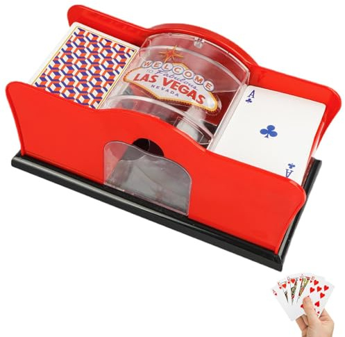 Generisch Kartenmischer Handkurbel, Kartenmischer 2 Deck - Poker-Mischmaschine für Karten,Spielkartenmischer-Handbuch für Blackjack, Texas Holdem, Poker, Heimkartenspiele, Kartenmischer