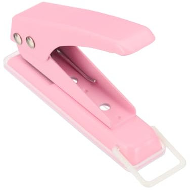 PATIKIL 1/4 Single Hole Punch, Handheld Heavy Duty Hole Puncher 20 Sheet Punch Capacity Press Metal Paper Puncher for Tag DIY Craft Scrapbook Ticket, Pink