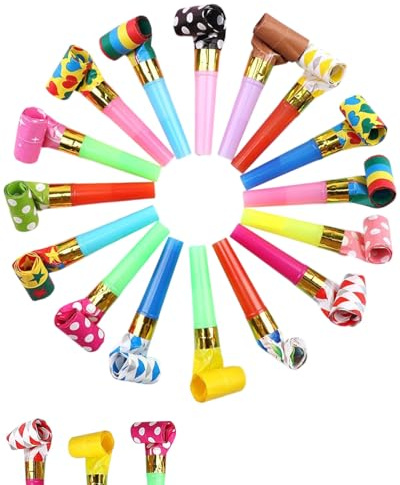 BPTRKOM 25 Stück Tröte Kindergeburtstag- Trötren, Kinder Jubel Partytröten, Tröte Fan Fußball, Kindergeburtstag Luftrüssel, Tröte Kinder für Partys, Geburtstagsfeiern, Festliche Anlässe(Farbe)