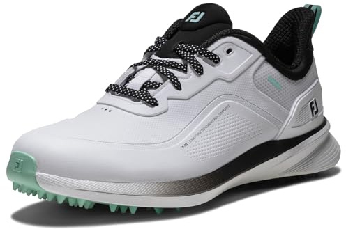 Footjoy Tenis Pro SlGolf para Hombre, Blanco, Negro, Verde Azulado, 42 EU