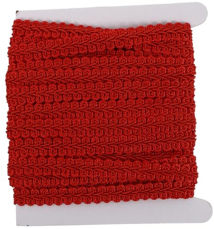 MUELODSIC Nastro Passamaneria Onda Poliestere Per Decorare Tende e Abiti Diy Resistente e Facile Da Tagliare Yards Rosso