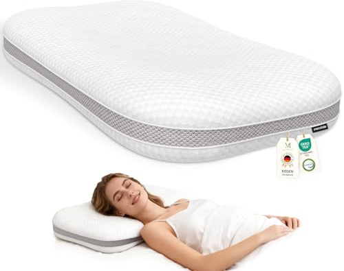 MENDALE Nackenkissen Kopfkissen - Höhenverstellbar Nackenstützkissen zur Linderung von Nackenschmerzen - Ergonomisches Memory Foam Kissen Schlafkissen - Waschbares Bezug,70x39.6CM