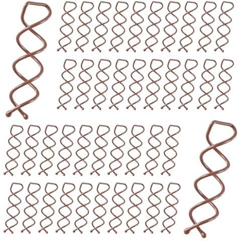 Molain 40 Pcs Spiral Hair Pins, Spiral Twist Pins Spin for Hair, Alloy Spirals Bobby Pin, Bun Maker Bun Twist Spirals HairPin with Non-scratch Rounded Tips for Women(Brown)