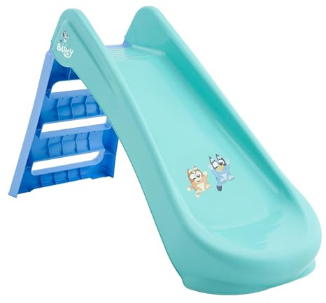 Bluey Tobogán Plegable para Interiores y Exteriores con Escalera, diseño fácil de Plegar, plástico Duradero, Primer tobogán para niños de más de 18 Meses, Equipo de Juego de jardín Ligero
