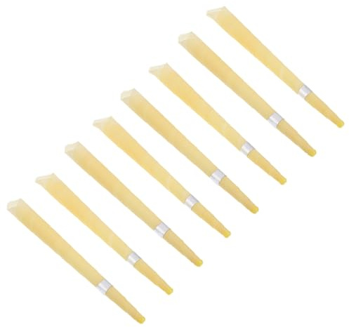 TIDTALEO Velas para Oídos Grandes Forma de Trompeta 8 Piezas Aroma Bergamota Amarillo Claro Cera de Abejas Palitos para Limpieza de Cerumen y Eliminación de Suciedad en Casa