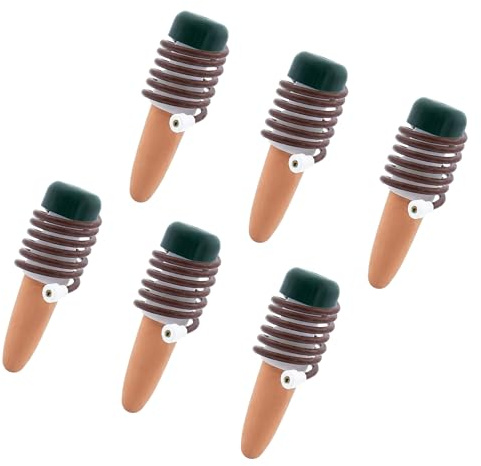 Spetebo Zimmerpflanzen Wasserspender aus Ton 10 cm, 6er Set | 75 cm Saugschlauch, Bewässerungssystem mit Ansaugschlauch, Automatische Bewässerung, Für Urlaub und Selbstbewässerung