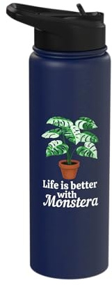 Life is Better with Monstera Deliciosa Variegata Stainless Steel Insulated Water Bottle
