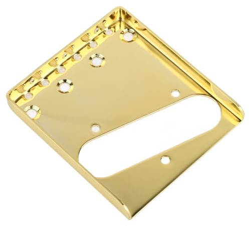 Hottptyer 4 String Guitar Saddle Bridge Plate Intonation Adjustment Electric Guitar Plate for Performance (GA395 Gold)