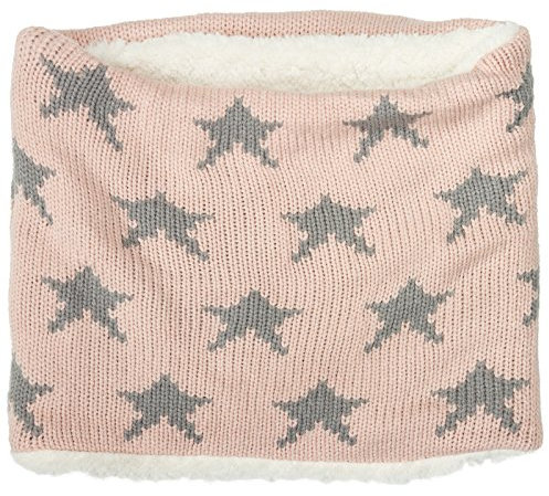 Caspar SC476 warmer Damen XL Strick Kragenschal Schal Loop Schlauchschal mit Sternen, Größe:One Size, Farbe:rosa