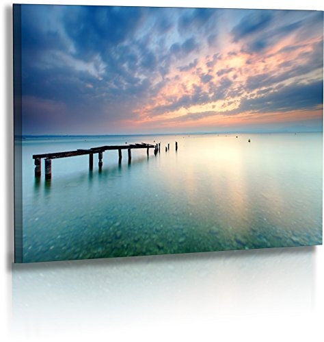 Fotoatelier Dirk Haas Premium Acrylglasbild XXL - Natur - Landschaft - Italien - Gardasee - Sonnenuntergang - Steg - Acrylglas : 90 cm x 60 cm