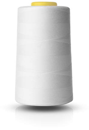 Realm Single Overlocking Sewing Machine Polyester Thread 5000 Yards Cones White Black Natural Navy Red (White)