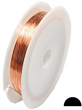 24 Gauge, 99.9% Pure Copper Wire, Half Round, Dead Soft, CDA #110-100FT from Craft Wire