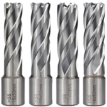 1 pc HSS coupe-trou 50mm longueur en acier à grande vitesse ouvre-trou carotteuse 15-18mm coupe annulaire métal noyau foret-17x50mm