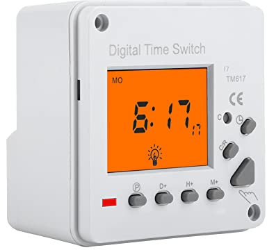 Electronic timer time switch, digital electric durable programmable intelligent control switch timer with backlight display for household appliances street light billboard(220VAC TM617-2)