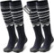 Skisocken Kinder Kniestrümpfe skistrümpfe 2 Paar 30-35 Merino wolle Performance Sportsocken Warme Wintersocken Für Mädchen Jungen Skifahren Snowboard Atmungsaktive Elastische Manschette Schwarz, S