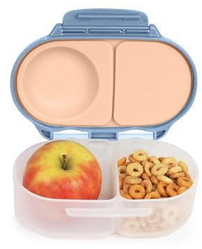 b.box Fiambrera Infantil con Compartimentos | Bento Box Infantil Mini con 2 Compartimentos Herméticos | Caja de Almuerzo y Picoteo para Niños | Cabe 1 Fruta Entera | Sin BPA