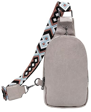 Long Keeper Sling Bag Brusttasche PU Leder Crossbody Rucksack Damen Klein Sling Schulter Rucksäcke Reise Schultertasche Umhängetasch für Damen Herren