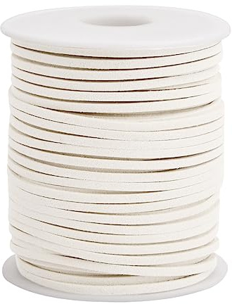 1 Rotolo 45mx3mm Corda di Cuoio Cordino in Pelle Cordoncino Piatto in Pelle Cordini in Finta Pelle per Collana Braccialetti Stringa Cuoio Suede Per Gioielli Fai Da Te Decorazioni Confezioni Regalo