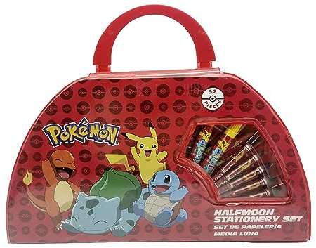 CYPBRANDS Unisex Kinder Pokemon 52-teiliges Aktivitäts Koffer Schreibwaren-Set, rot