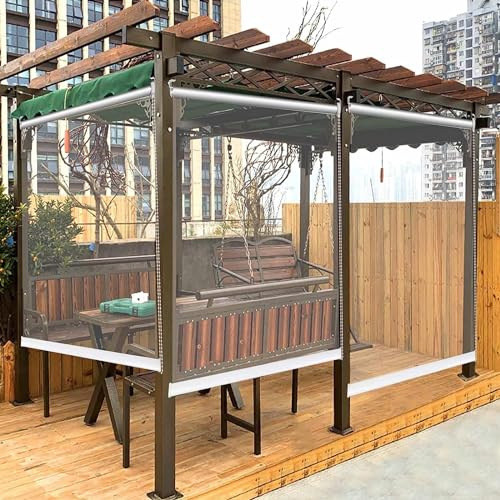 ZHUOZ1T Transparent Roller Blinds,Outdoor Clear PVC Waterproof Roll Up Blinds,Wind and Dust Proof Partition Curtains,for Balcony/Gazebo/Patio,Customizable,Width x Height (100x140cm(39x55in))