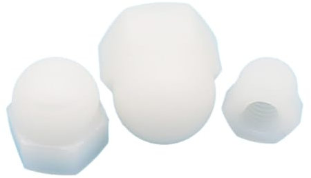 5/10/50 Stück M3 M4 M5 M6 M8 M10 M12 M14 M16 Schwarz Weiß Nylon Kunststoff Isoliert Sechseck Sechskant Dekorative Abdeckung Kuppel Eichel Überwurfmutter (Color : White, Size : 10pcs M8)