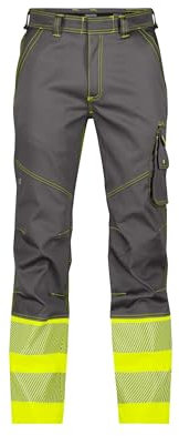 DASSY® Princeton Stretch-Warnschutzbundhose - maat 50 - ZEMENTGRAU/Neongelb