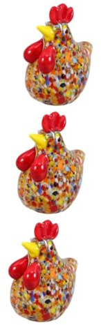 UPKOCH 3St Hühnerglasornamente dekoration kinderparty Glasfigur für Bücherregal Glasskulptur mundgeblasene Tierfigur Henne Figur zartes Hühnerdekor aus Glas Desktop-Hühnerfiguren aus Glas