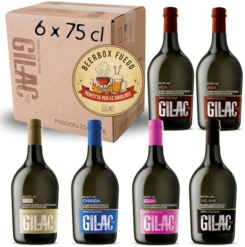 Birre artigianali confezione regalo Beerbox Fuego 6 bottiglie da 75cl, Birra artigianale Italiana di alta qualità, Degustazione birra selezione premium - Idea regalo