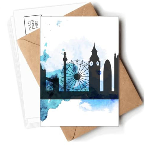 London Tower Bridge Umriss England Postkarten Umschläge Blanko Notizkarten Versand