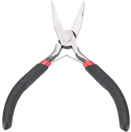 sourcing map Flat Nose Pliers 4.5 Jewelry Pliers with Non-Slip PVC Handle Precision Fine Nose Pliers for Jewelry Making Hand Tools Beading Hobby Work Craft