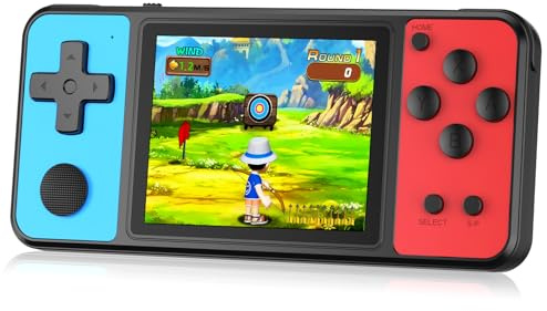 KAVOYI 32 Bit Handheld Games for Kids Built-in 139 Video Games,3.0 IPS Screen Rechargeable Portable Arcade Gaming Player,Electronic Toys for Boys Girls Birthday Xmas Gift Blue-Red
