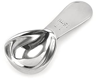 1 cuchara de café de acero inoxidable con mango corto, cucharas medidoras para café, té, azúcar (plata 15/30
