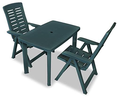 Xichuzi 3-TLG. Bistro-Set, Bistrotisch Mit 2 Stühlen, Gartenset Tisch Und Stühle, Balkontisch Klein, Bistroset, Kunststoff Grün