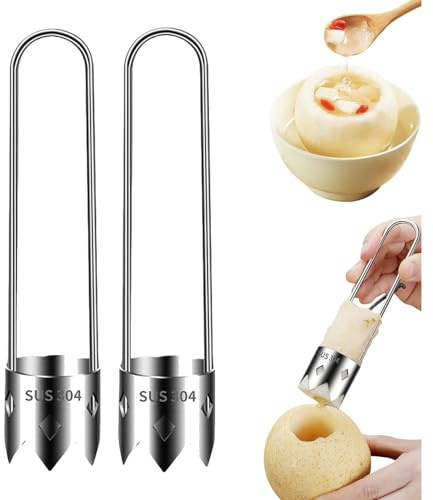 Rostfritt stål frukt- och grönsakskärare, röd klocpeppar fröhörn, 2024 uppgraderad fruktkärna i rostfritt stål för hemmabruk, kökstillbehör (1/2 st)