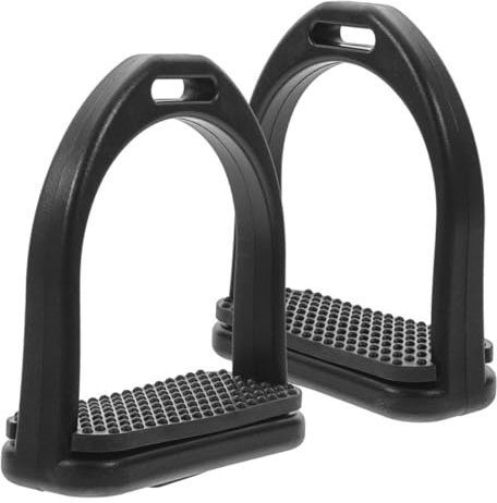 Happyyami 1paar Pferde Westernsattel Steigbügel Pom Material Stabile Und Zuverlässige Unterstützung Für Racing Große Schwarze Pferdestirrup Installieren