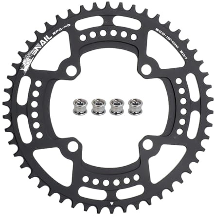 104 BCD Chainring (30-52T) 7-12 Speed Compatible CNC 7075 Aluminum Narrow Wide Tooth Round Oval Chainrings for MTB/Road Bike Ebike Chainwheel Black/Red