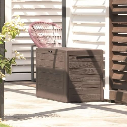 REPLOOD Baule Contenitore da Esterno in Resina, 280 Litri, 116x43,8x55 cm, Marrone/Antracite, per Giardino e Terrazzo (Antracite)