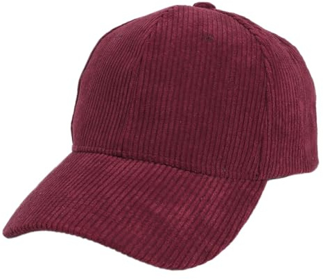 Anevous Unisex Klassische Baseballkappe, Cord Mütze Verstellbar mit Gebogener Krempe, Reine Farbe Baseball Cap, Baumwollcap, Outdoor Sportmütze, Basic Kappen, Cordhut Mit Schirm, Weinrot